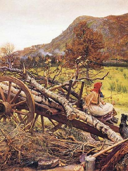 Sir John Everett Millais Winter Fuel Norge oil painting art